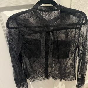 Lace long sleeve going out top
